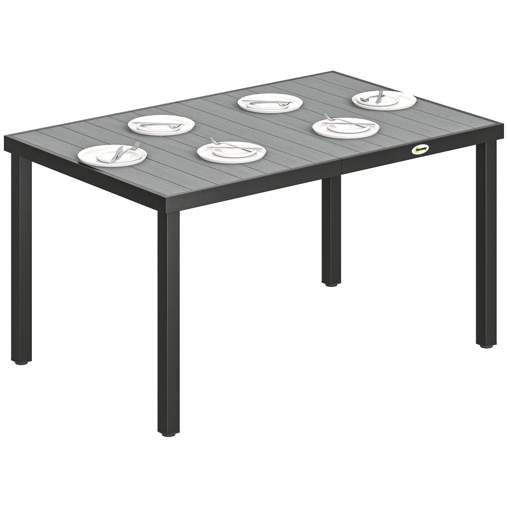 Tavolo da pranzo allungabile per esterni in polyrattan ¨C zephmum ¨C grigio 140x90x74 cm