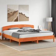 Giroletto senza Materasso Marrone Cera 200x200 cm Legno di Pino