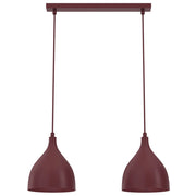 Lampada sospesa Noak classic 2xE27 bordeaux acciaio