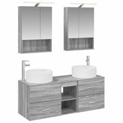 Set di mobili per il bagno 5 pcs Sonoma grigio 3407084