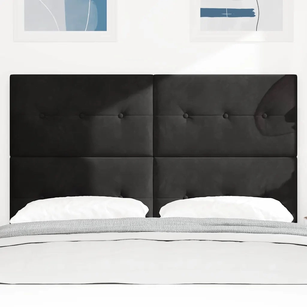 Testiera LED con strisce LED Nero 144 cm Velluto 3338432