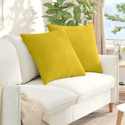 Cuscini da Divano 2 pcs Giallo 80 x 80 cm Tessuto in Cords