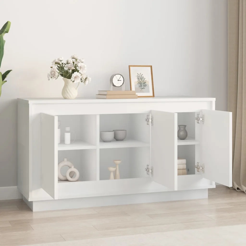 Credenza | Madia | Buffet da pranzo | Armadio da pranzo Bianca 102x35x55 cm in Legno Multistrato