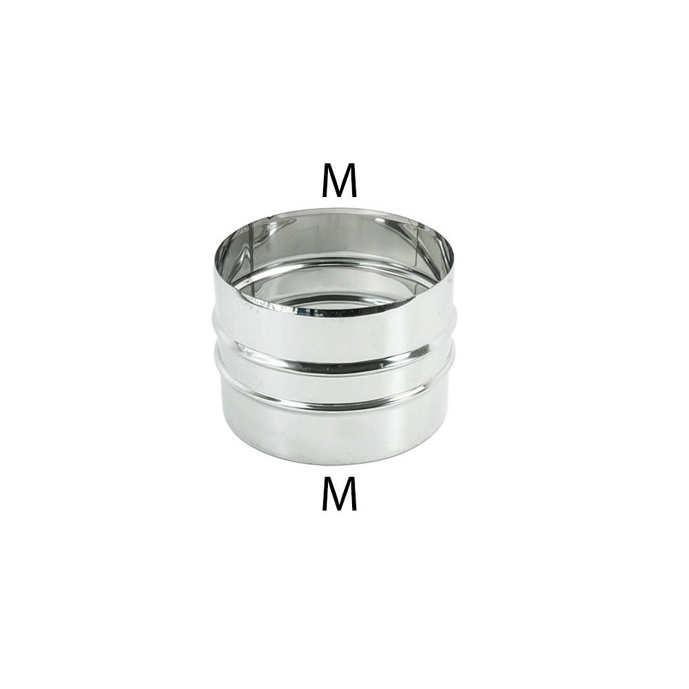 Manicotto mm da 300mm giunzione raccordo a doppio bicchiere inox aisi 304