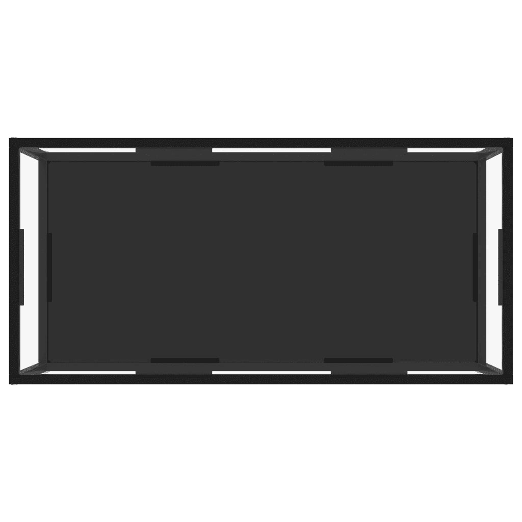 Tavolino Salotto Trasparente e Nero 100x50x35cm Vetro Temperato