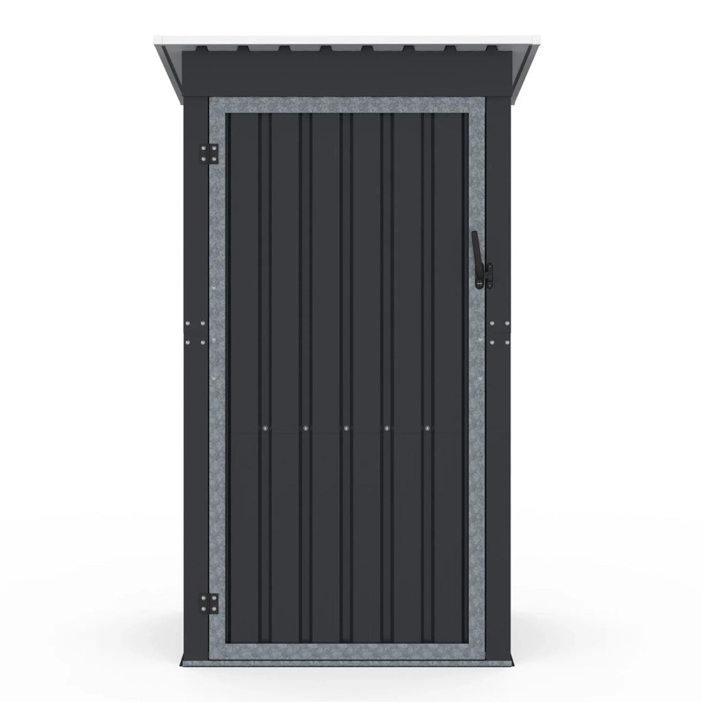 IDMarket - Casetta da giardino grigia in acciaio zincato 100 x 95 x 160 cm con tetto a falde 1 porta