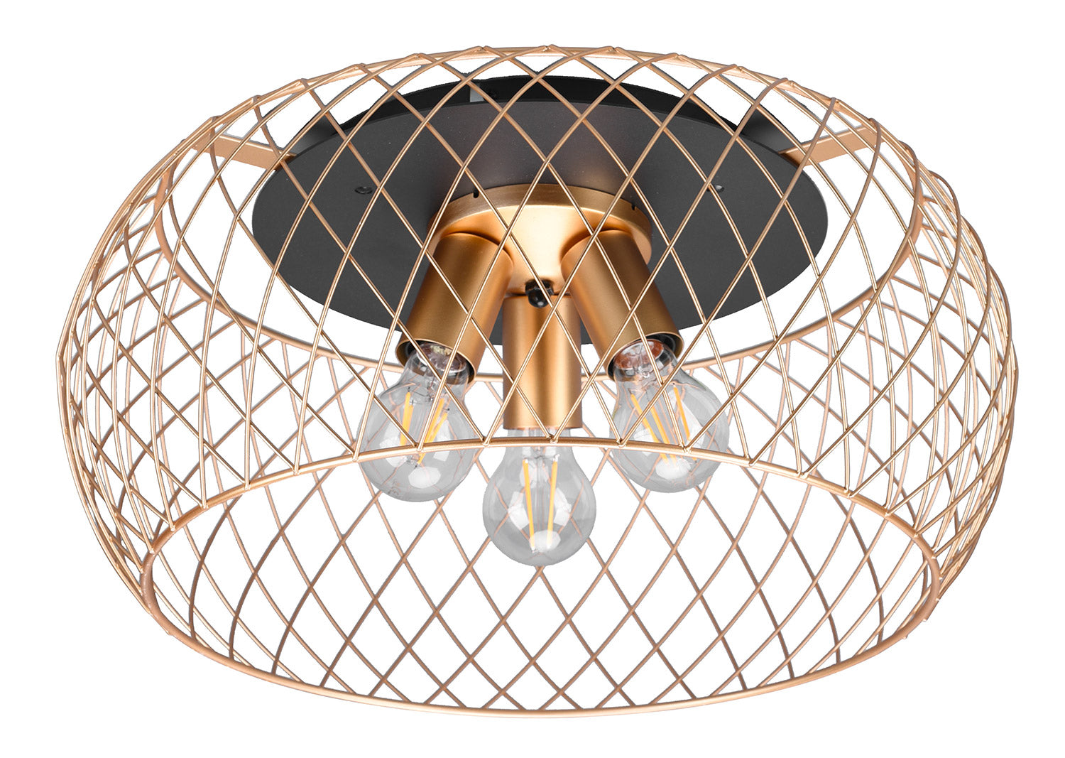 Plafoniera da Interno Attacco E27 in Metallo Ottone Opaco