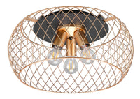 Plafoniera da Interno Attacco E27 in Metallo Ottone Opaco