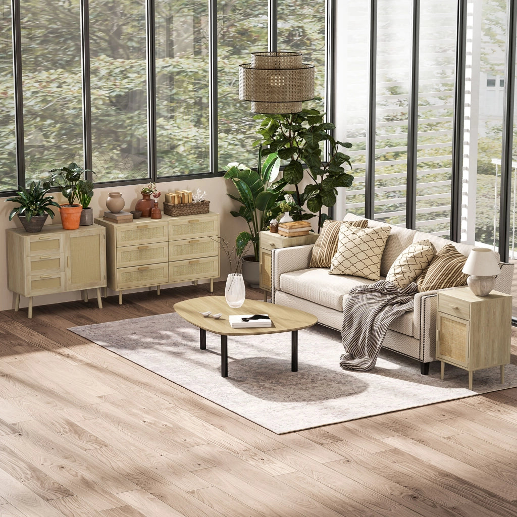 Cassettiera con 6 Cassetti ¨C Minimal ¨C 110x40x75 cm Legno Rovere