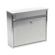Cassetta postale di design cassetta postale in acciaio inox da parete 32 x 36 x 11,5 cm argento 16_0000057