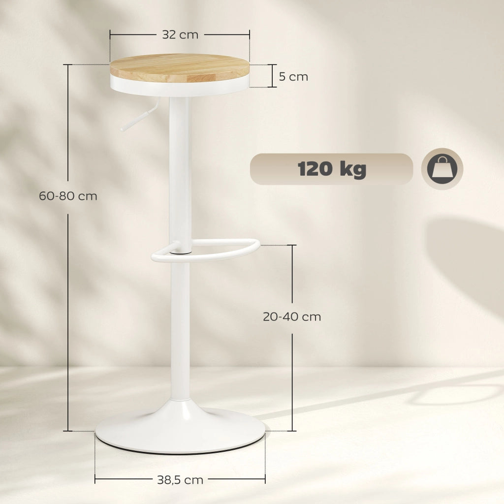 Sgabelli da Cucina ¨C zephmum ¨C Legno e Acero, Altezza Aggiustabile, 2 Pezzi