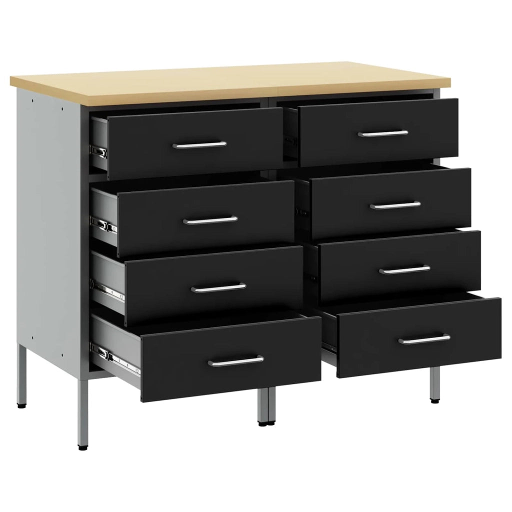 Mobile da lavoro 2 pcs Nero e Grigio 100 x 55 x 85 cm 3321362