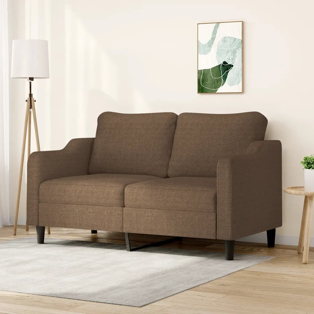 Divano | Divano da soggiorno | Sofa a 2 Posti Marrone 140 cm in Tessuto