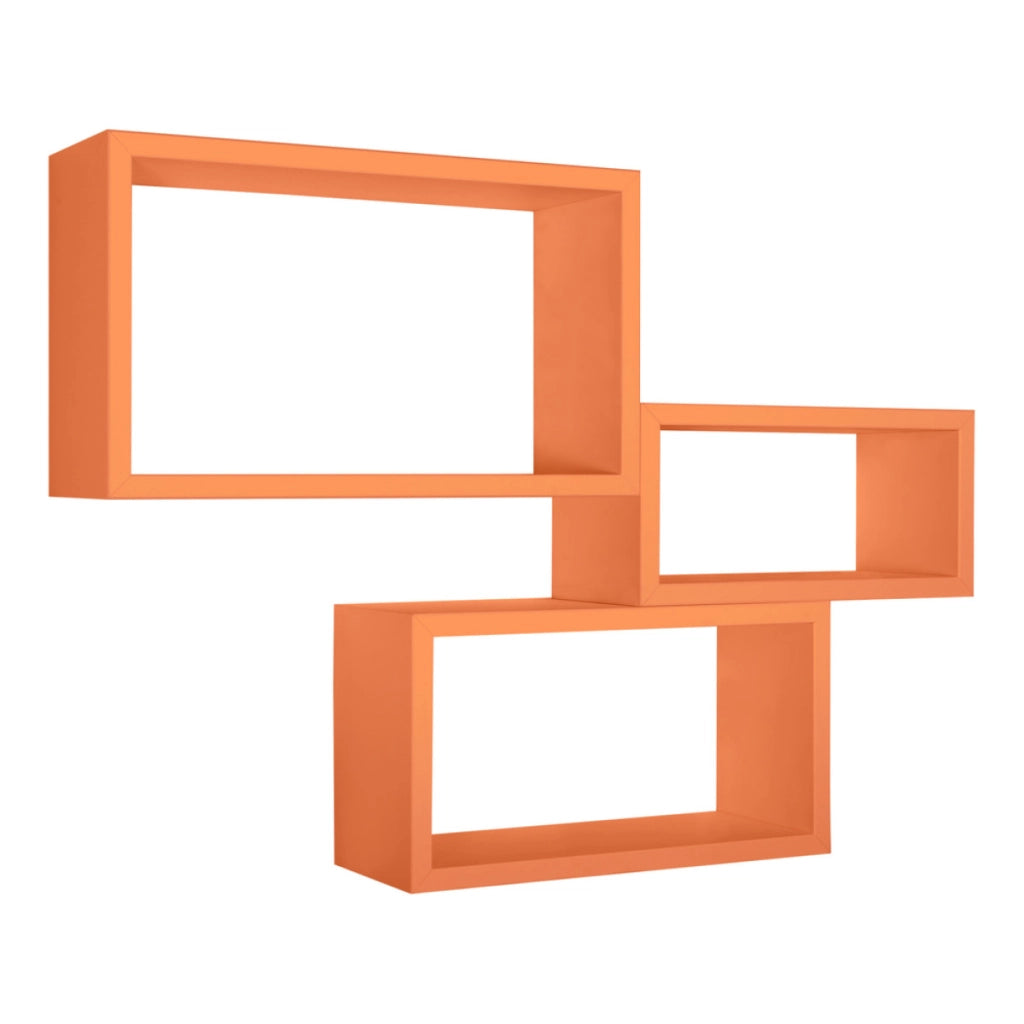 Set di 3 Mensole da Muro Modello TRITTCO. Misure 15.5x45.0x27.0 cm. fInitura  ROV. SCURO - MADE IN ITALY