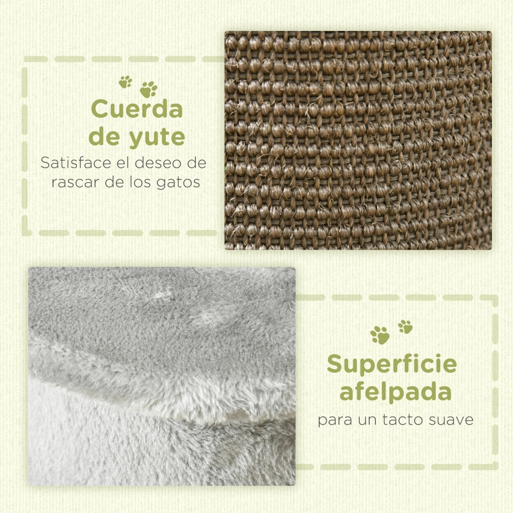 Tiragraffi per Gatti con Poste in Sisal e Palline ¨C zephmum ¨C Grigio 34x25.5x58 cm