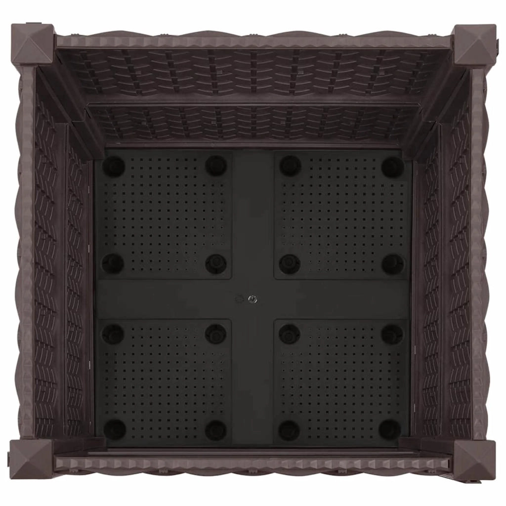 Vaso da Giardino con Ruote Marrone 40 x 40 x 48 cm PP 3422909