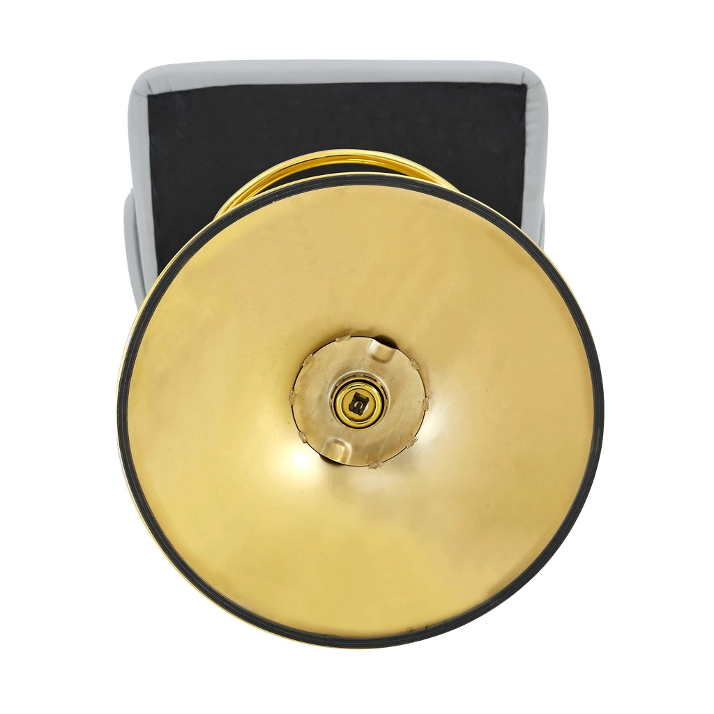 Sgabello da bar girevole con altezza regolabile e poggiapiedi, in PU grigio chiaro 70,5 × 56,0 × 55,5 cm