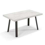 Tavolo allungabile da pranzo Quercia Bianco 160X90 modello MIRO’ fino a 260 CM per sala da pranzo, cucina e soggiorno, design moderno con top in melaminico