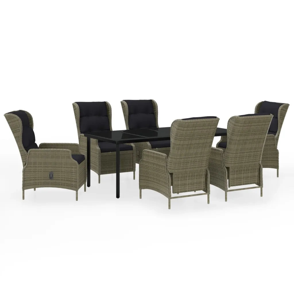 Set Mobili da Pranzo per Giardino 7 pz Marrone cod mxl 43652