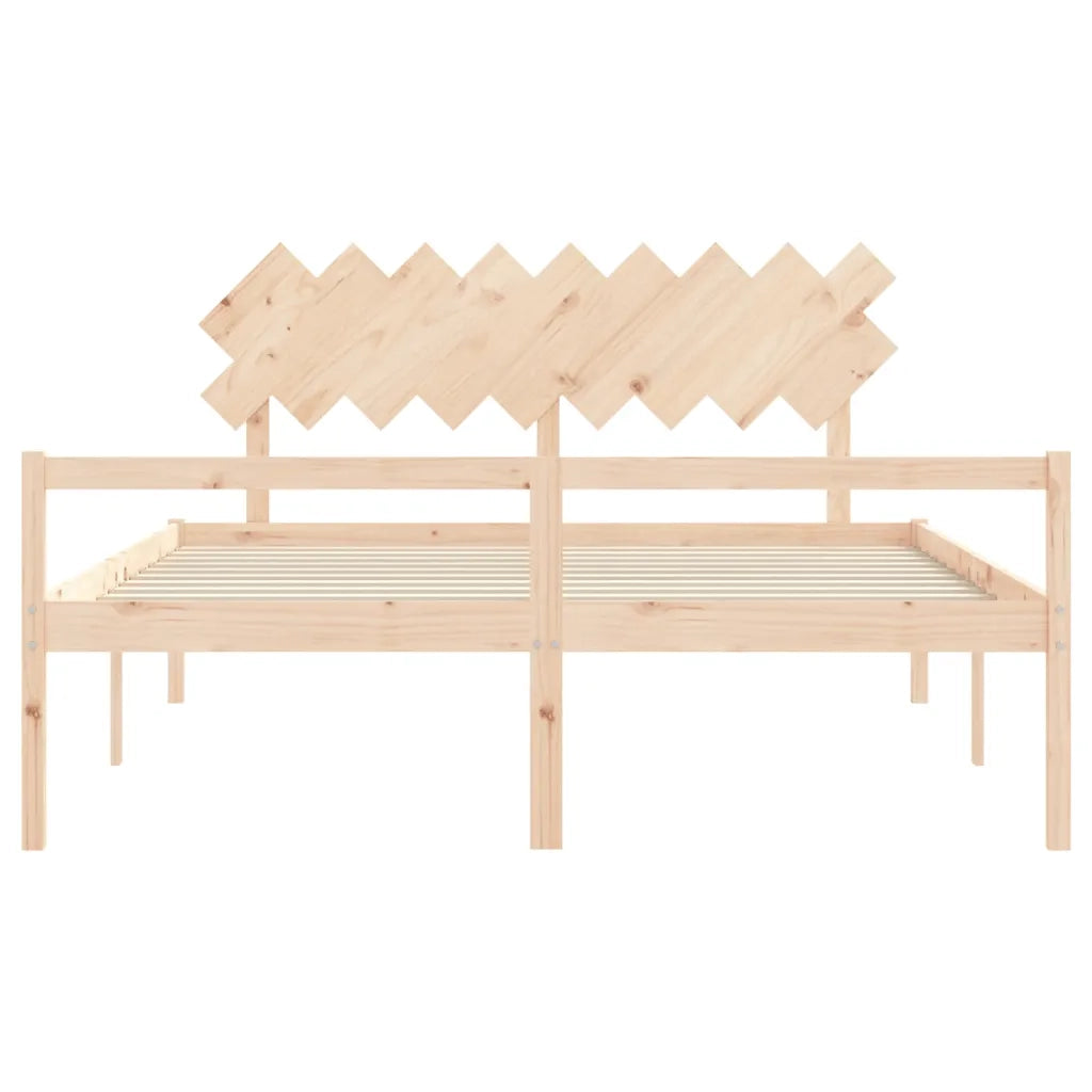 Letto per Anziani con Testiera Bianco Super King Legno Massello 3195561