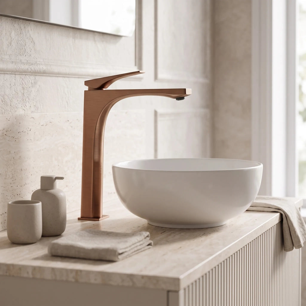 Rubinetto Da Lavabo Premium Rea Joe Brush Copper High