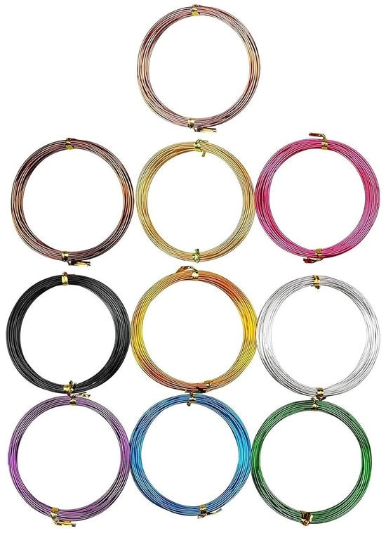 Cavo di Alluminio Flessibile da 50 Metri in 10 Colori - Ideale per Oreficeria, Sculture e Progetti Creativi