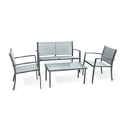 C SALOTTO SANTIAGO ACCIAIO 4 PZ ANTRACITE/GRIGIO