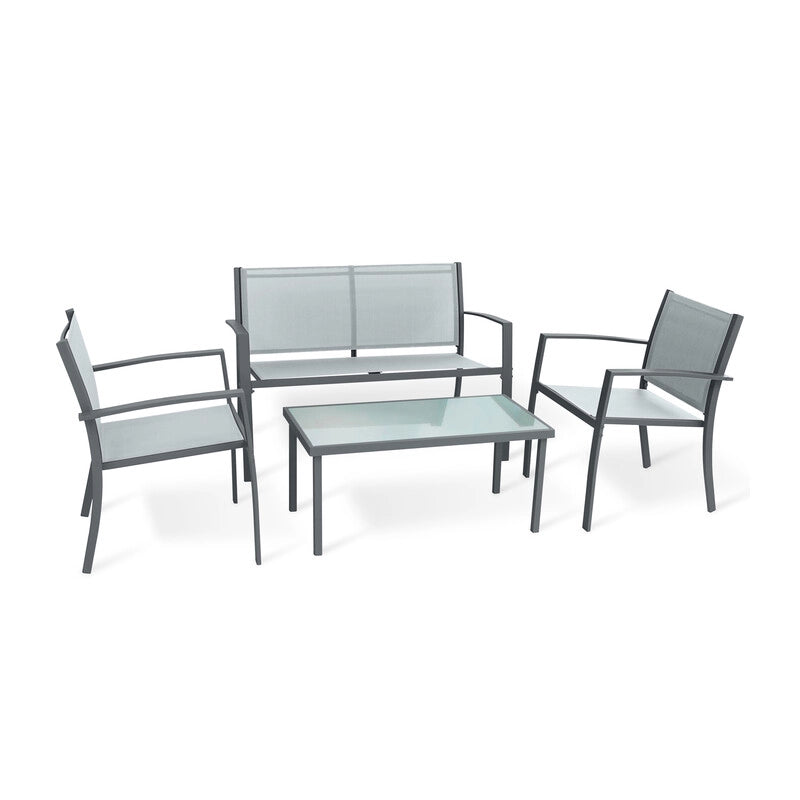 C SALOTTO SANTIAGO ACCIAIO 4 PZ ANTRACITE/GRIGIO