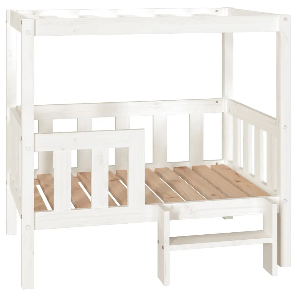 Cuccia per Cani Bianco 95,5x73,5x90cm in Legno Massello di Pino 822383