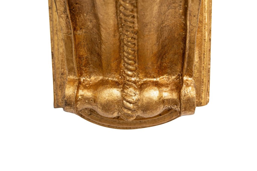 Biscottini Mensola a muro in legno finitura foglia oro anticato Made in Italy dimensioni