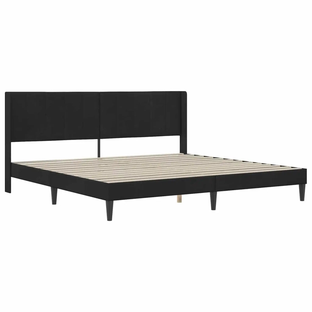 Struttura del letto con testiera Nero 180 x 200 cm Velluto