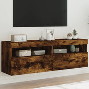 Mobili TV a Parete con Luci LED 2pz-Set di 2 Credenza per TV sospesa Rovere Fumo 60x30x40 cm