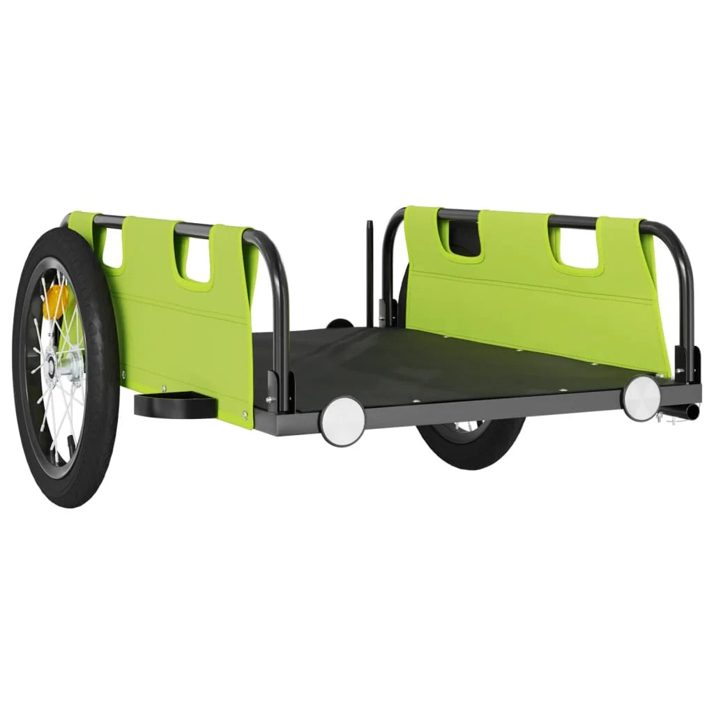 Rimorchio per trasporto biciclette tessuto Oxford ferro verde 02_0044408