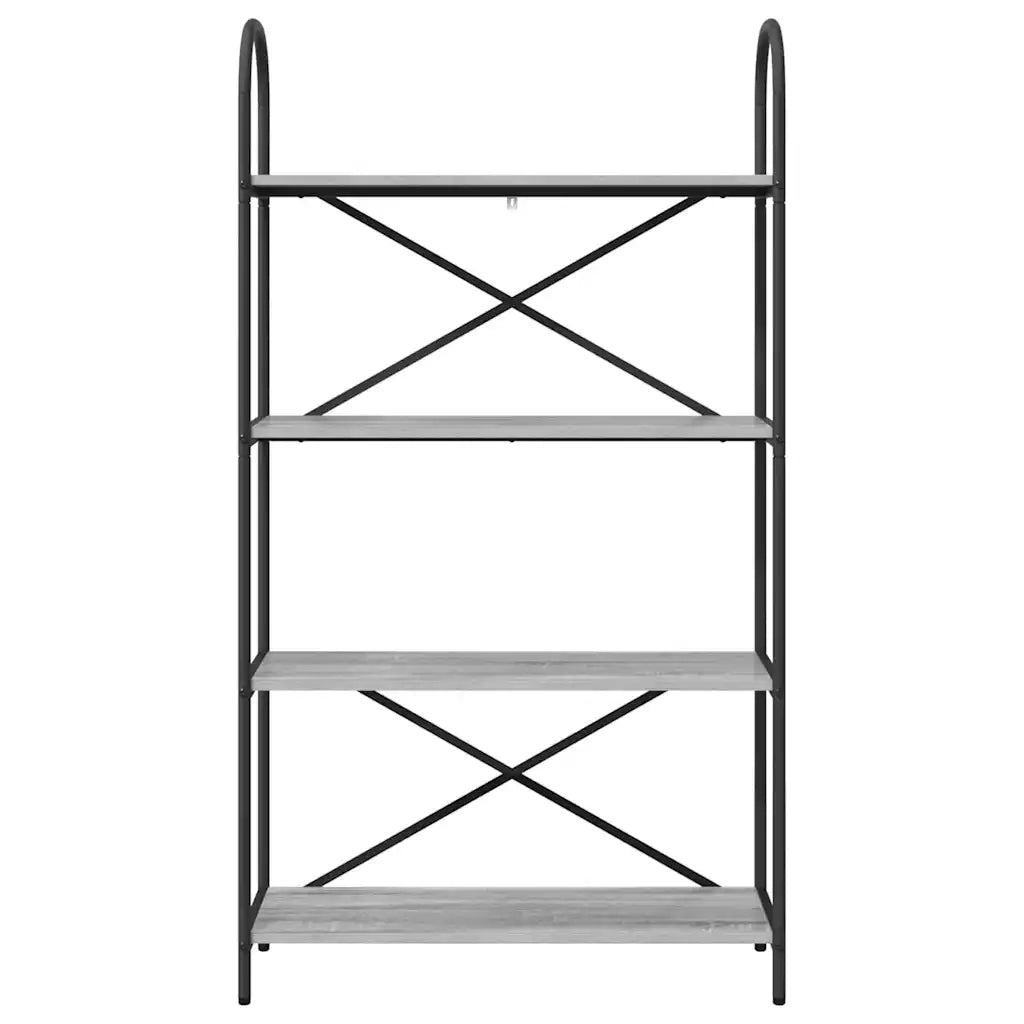 Libreria-Scaffale per Libri-Mobile di Stoccaggio Grigio Sonoma 80 x 30 x 146 cm Legno multistrato 165545