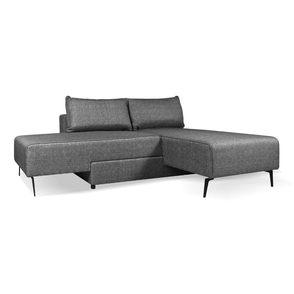 Divano letto angolare grigio 290x85