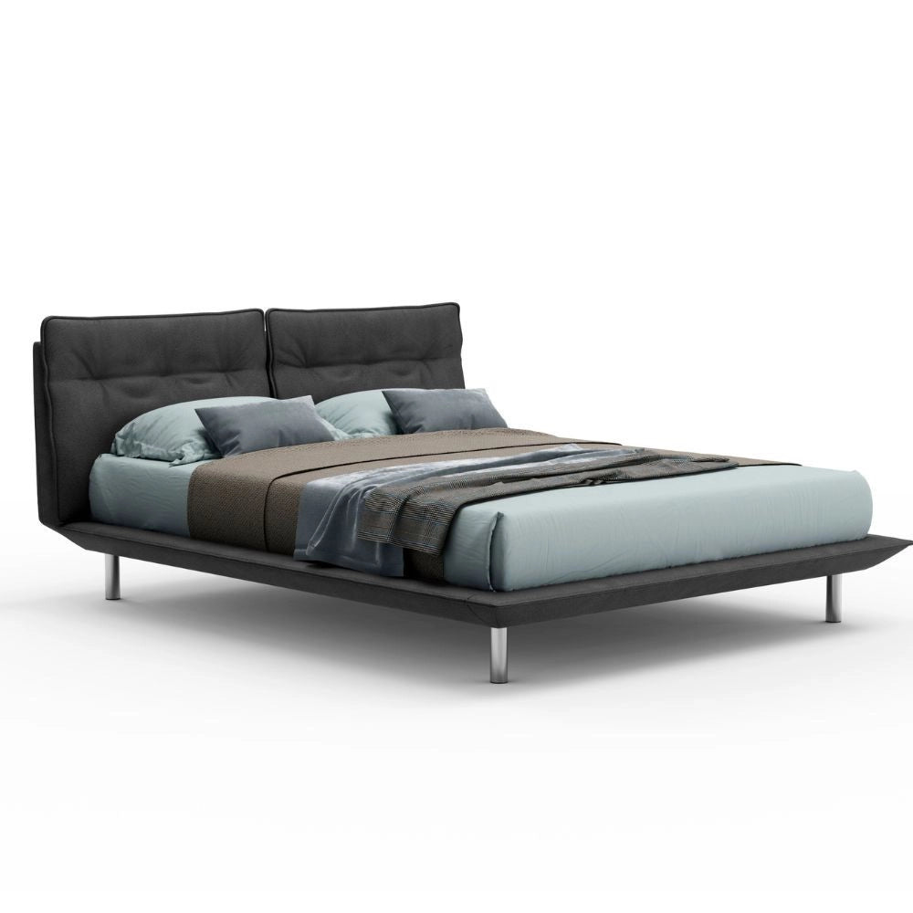 Letto matrimoniale grigio scuro 190x12x82