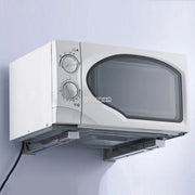 Trade Shop - Coppia Staffe A Parete Per Sospensione Forno A Microonde 2 X Supporti Bianco -