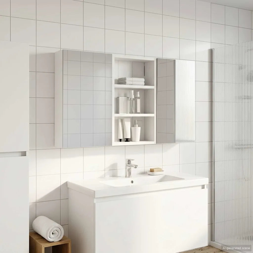 Set di Armadi da Bagno | Armadio da bagno con lo scaffale 3 pz 90 x 10,5 x 50 cm