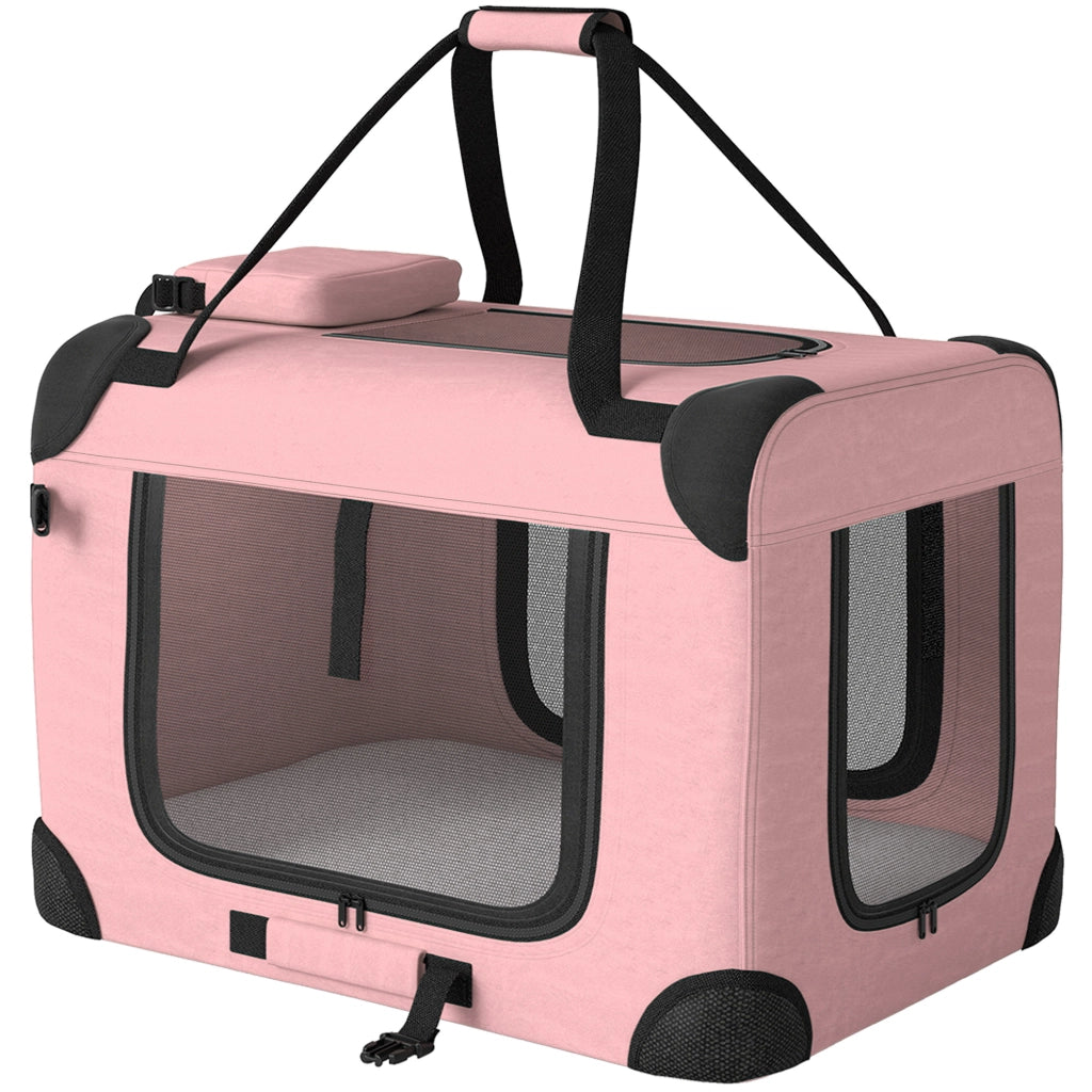 Trasportino per Cani e Gatti Pieghevole ¨C Minimal ¨C 60x41,5x41 cm Rosa