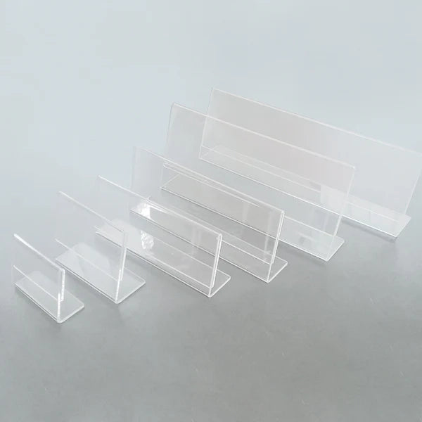 Segnaposto in plexiglass con base a L portanome eventi congressi - 5.5 x 8.5 x 3