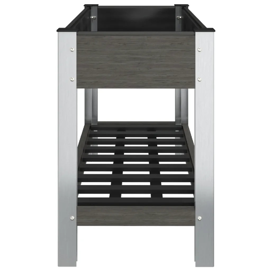 Fioriera Rialzata Giardino con Ripiano Grigia 100x50x75 cm WPC 362569