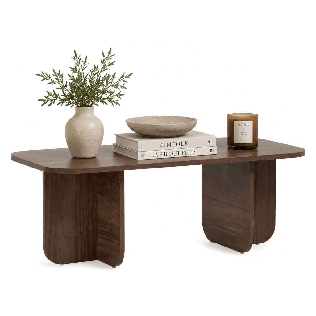 Nomeva, Tavolino da Salotto Forma Rettangolare, 120x60x41h cm Marrone Quercia