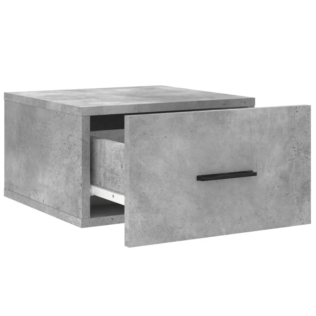 Comodino | Armadio da Notte | Mobiletto da notte a Muro Grigio Cemento 35x35x20 cm