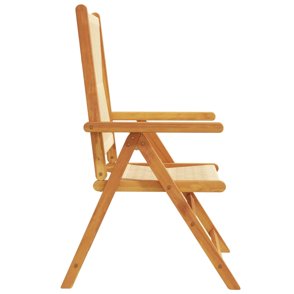 Sedie Giardino 2 pz | Sedie da Esterno Beige Legno Massello Acacia e Polipropilene