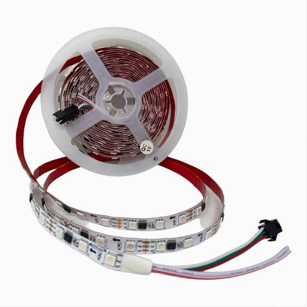 Trade Shop - Striscia Led Smd5050 Ip20 12v 5 Mt Digitale Luce Rgb Telecomando W5050r-12-60-ic -