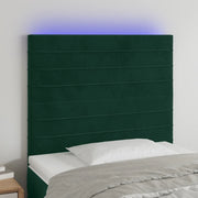 Testiera a LED-Testata con LED verde Scuro 80x5x118/128 cm in Velluto 148435