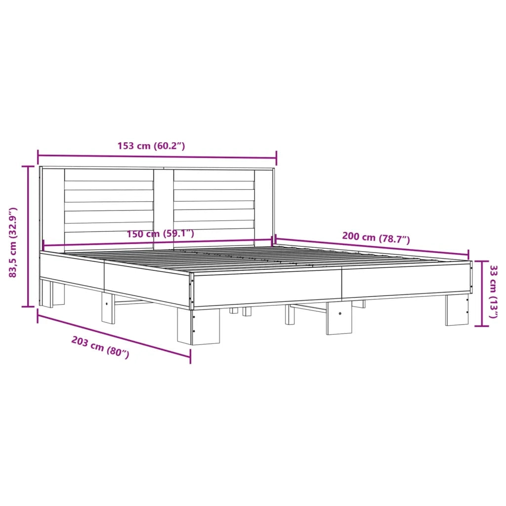 Giroletto Grigio Sonoma 150x200 cm in Legno Multistrato Metallo