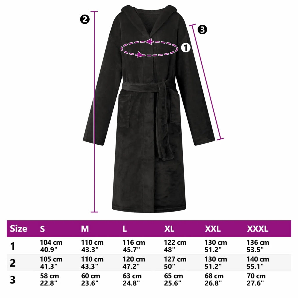 Accappatoio con Cappuccio Nero m Flanella CFW3563307
