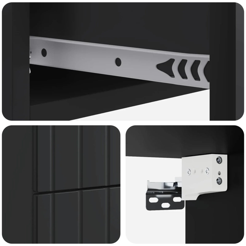 Mobiletto da notte a muro con cassetto Nero 33 x 34,5 x 43 cm