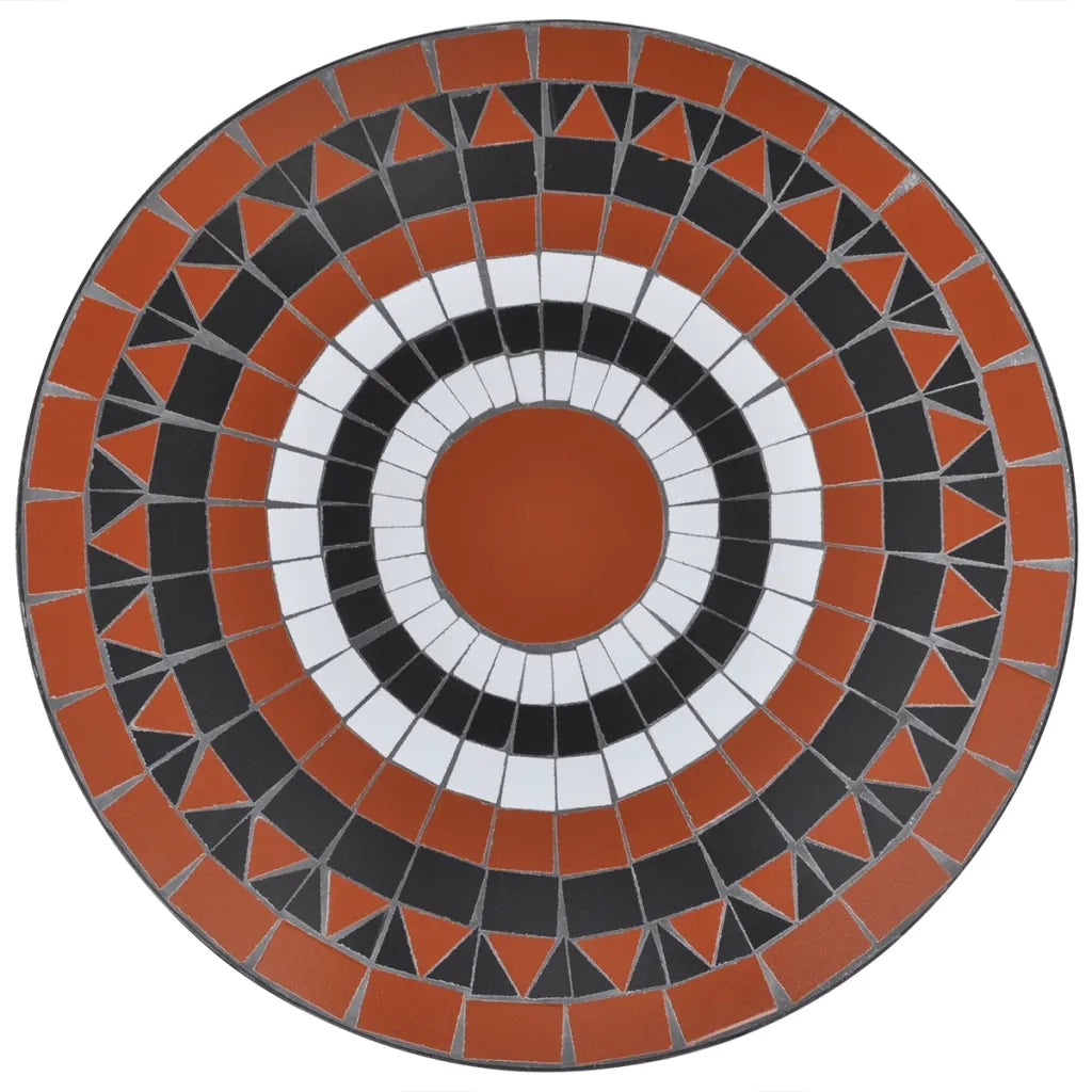 Tavolo da Bistrot Terracotta e Bianco 60 cm a Mosaico cod mxl 50162